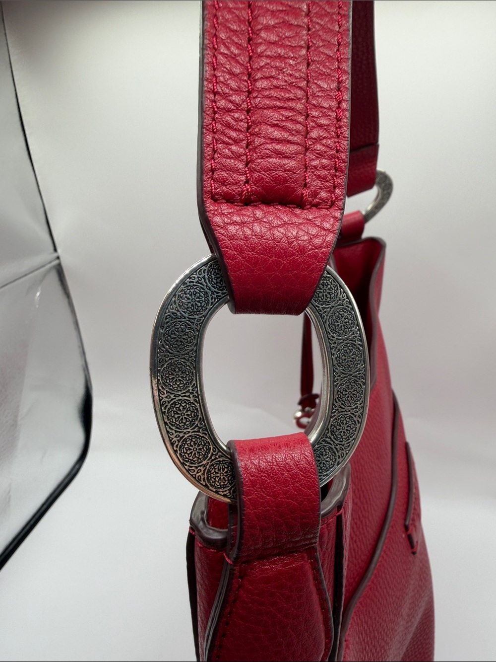 Retired Brighton Ferrara Medallion Adeline Red Shoulder Bag - Picture 9 of 16